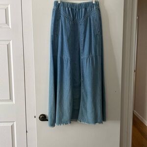 Denim maxi skirt